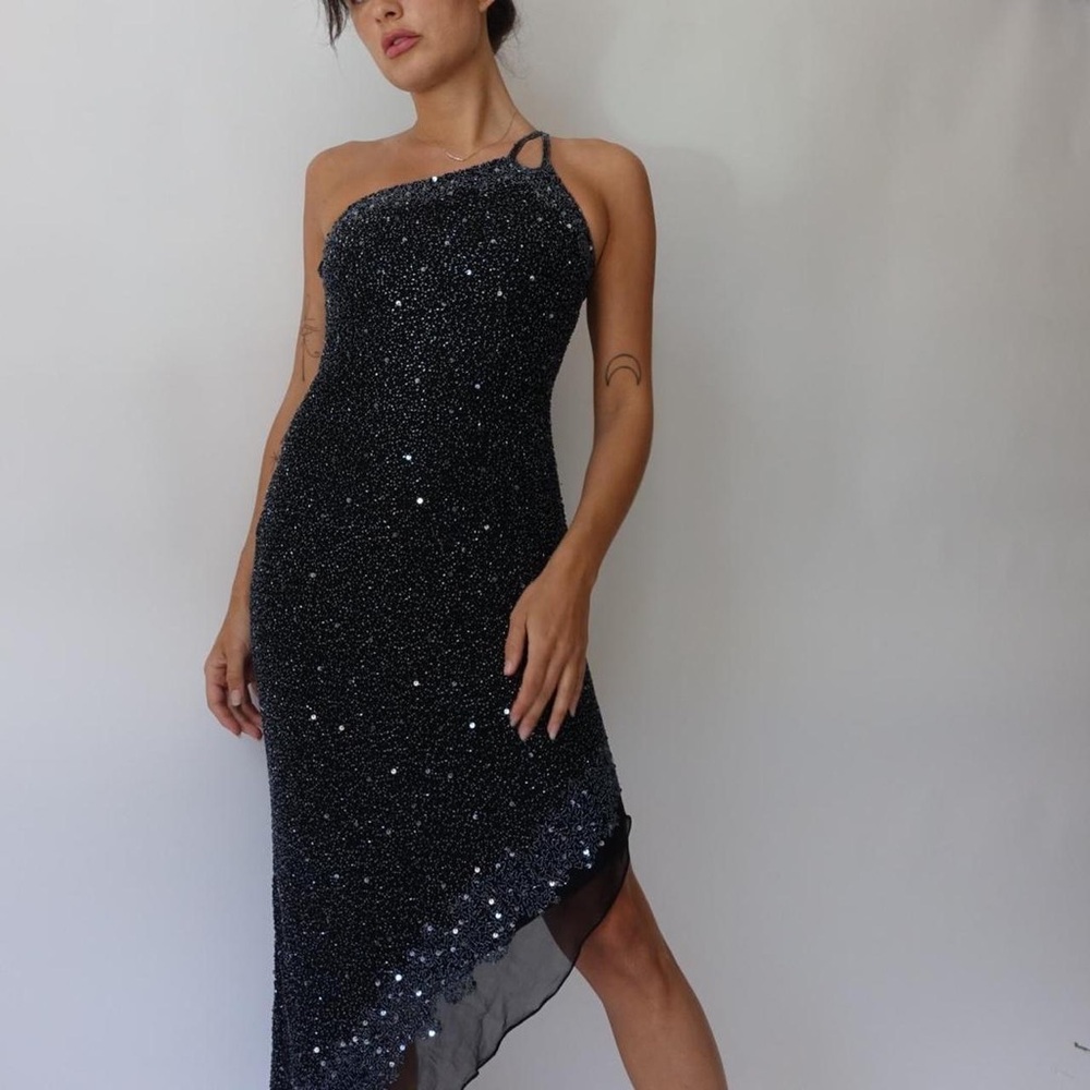 Scala gorgeous 100% silk beaded dress